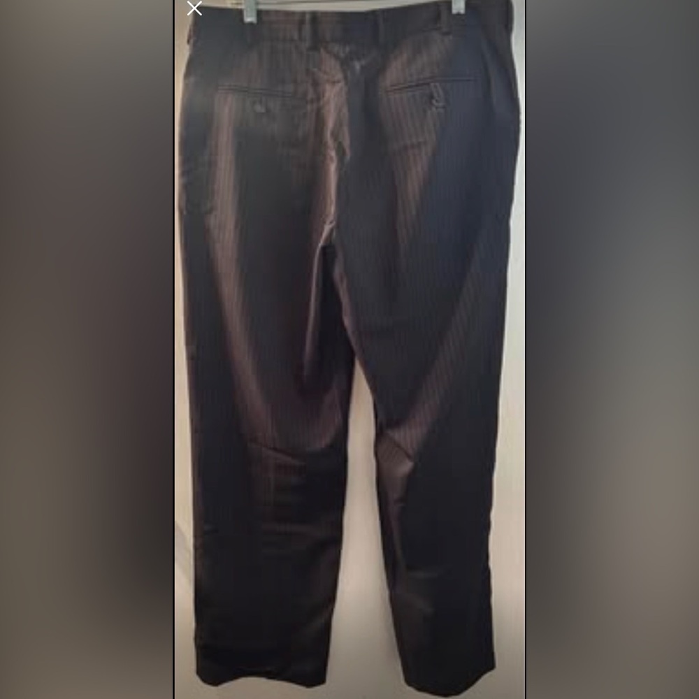 Men’s Perry Ellis Black Pinstripe Trousers Size 36”X32”